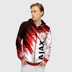 Толстовка 3D на молнии мужская FC AJAX AMSTERDAM ФК АЯКС, цвет: 3D-красный — фото 2