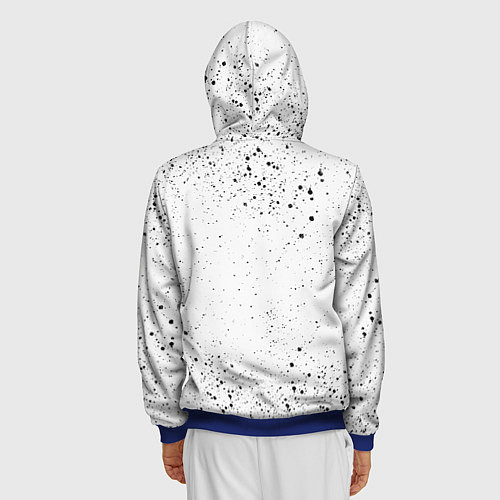 Мужская толстовка на молнии Череп Зверь и Брызги / 3D-Синий – фото 4