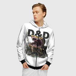 Толстовка 3D на молнии мужская D&D Мимик-сундук ДнД, цвет: 3D-черный — фото 2