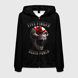 Толстовка 3D на молнии мужская Five Finger Death Punch 5FDP, цвет: 3D-черный