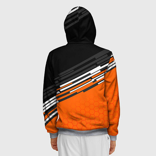 Мужская толстовка на молнии ФК ВАЛЕНСИЯ SPORT СПОРТ / 3D-Меланж – фото 4