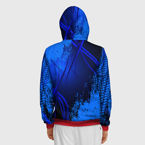 Мужская толстовка на молнии Volkswagen / 3D-Красный – фото 4