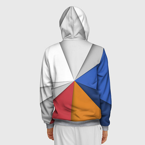 Мужская толстовка на молнии Трегоугольник / 3D-Меланж – фото 4