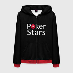 Толстовка 3D на молнии мужская Poker Stars, цвет: 3D-красный