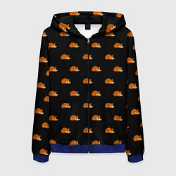 Толстовка 3D на молнии мужская Лисы, цвет: 3D-синий