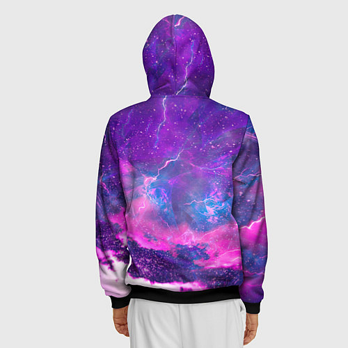 Мужская толстовка на молнии Genshin Impact Кэ Цин / 3D-Черный – фото 4