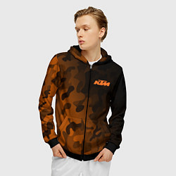 Толстовка 3D на молнии мужская KTM КТМ CAMO RACING, цвет: 3D-черный — фото 2