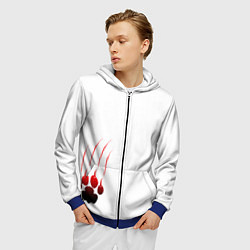 Толстовка 3D на молнии мужская След зверя, цвет: 3D-синий — фото 2