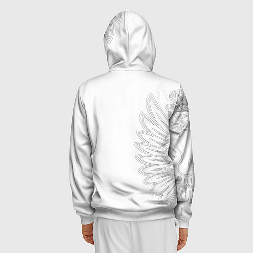 Мужская толстовка на молнии Russia MSKSide - Colorless / 3D-Белый – фото 4