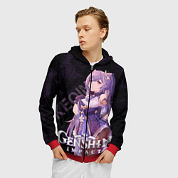 Толстовка 3D на молнии мужская Кэ Цин Genshin Impact, цвет: 3D-красный — фото 2