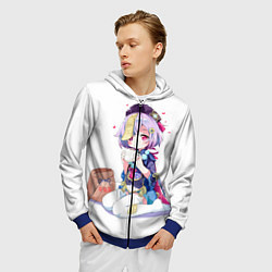 Толстовка 3D на молнии мужская Ци Ци из Genshin Impact, цвет: 3D-синий — фото 2