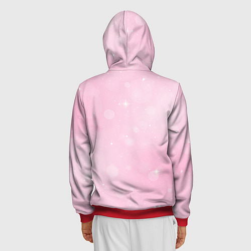 Мужская толстовка на молнии Пончик на скейте / 3D-Красный – фото 4