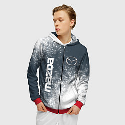 Толстовка 3D на молнии мужская Мазда - Спрей, цвет: 3D-красный — фото 2