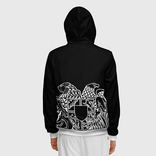 Мужская толстовка на молнии Герб Армении и флаг / 3D-Белый – фото 4