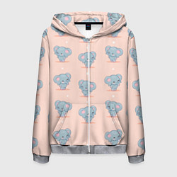 Мужская толстовка на молнии Слоники