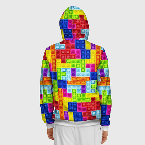 Мужская толстовка на молнии POP IT ПОП ИТ ПАЗЛ / 3D-Белый – фото 4