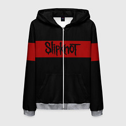 Толстовка 3D на молнии мужская Полосатый Slipknot, цвет: 3D-меланж
