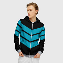 Толстовка 3D на молнии мужская Минималистичные три полоски, цвет: 3D-меланж — фото 2