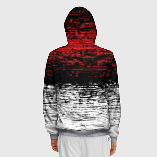 Мужская толстовка на молнии Renault Duster полосы гранж / 3D-Меланж – фото 4