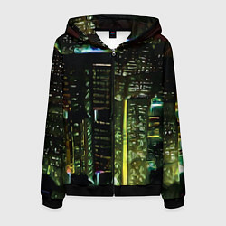 Мужская толстовка на молнии Огни мегаполиса