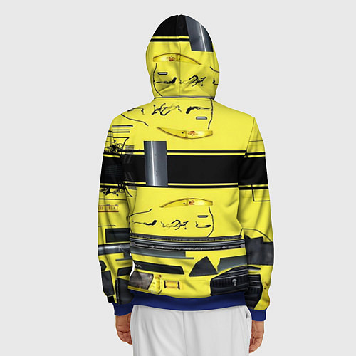 Мужская толстовка на молнии CS GO YELLOW SKIN / 3D-Синий – фото 4