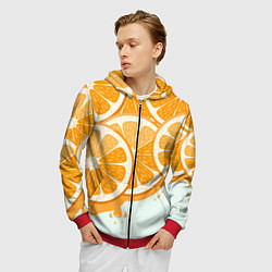 Толстовка 3D на молнии мужская АПЕЛЬСИН ORANGE, цвет: 3D-красный — фото 2