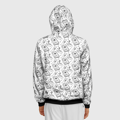 Мужская толстовка на молнии Patern Halloween 4 / 3D-Черный – фото 4