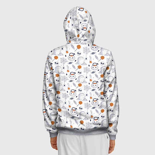 Мужская толстовка на молнии Patern Halloween 7 / 3D-Меланж – фото 4