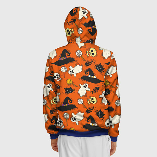 Мужская толстовка на молнии Хэллоуинские шалости / 3D-Синий – фото 4