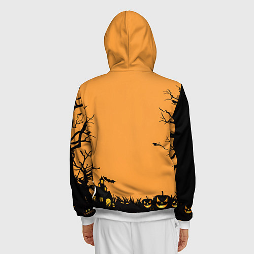 Мужская толстовка на молнии Orange Halloween TRD / 3D-Белый – фото 4