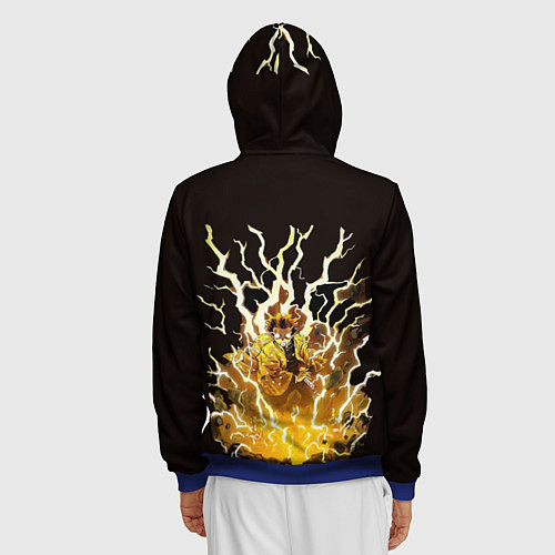 Мужская толстовка на молнии Зинуцу Агацума входит в режим боя / 3D-Синий – фото 4