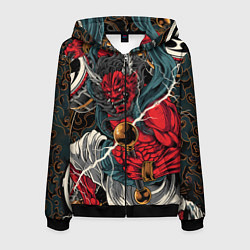 Толстовка 3D на молнии мужская БОГ ГРОМА РАЙДЗИН, цвет: 3D-черный