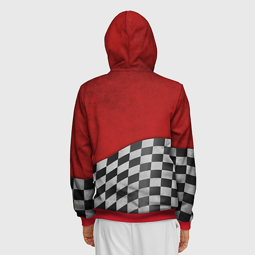 Мужская толстовка на молнии Финиш Cooper / 3D-Красный – фото 4