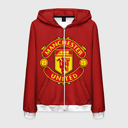 Толстовка 3D на молнии мужская Manchester United F C, цвет: 3D-белый