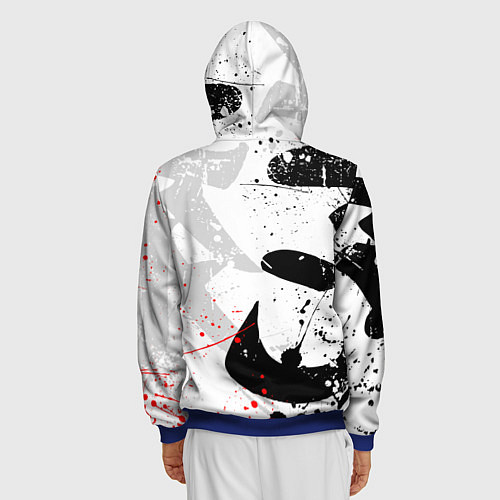 Мужская толстовка на молнии GHOST OF TSUSHIMA ПРИЗРАК ЦУСИМЫ БЕЛЫЙ / 3D-Синий – фото 4