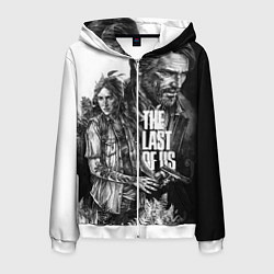 Толстовка 3D на молнии мужская THE LAST OF US ЧЁРНО БЕЛЫЙ, цвет: 3D-белый