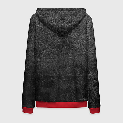 Мужская толстовка на молнии Волчий отпечаток золотом Символ Велеса / 3D-Красный – фото 2