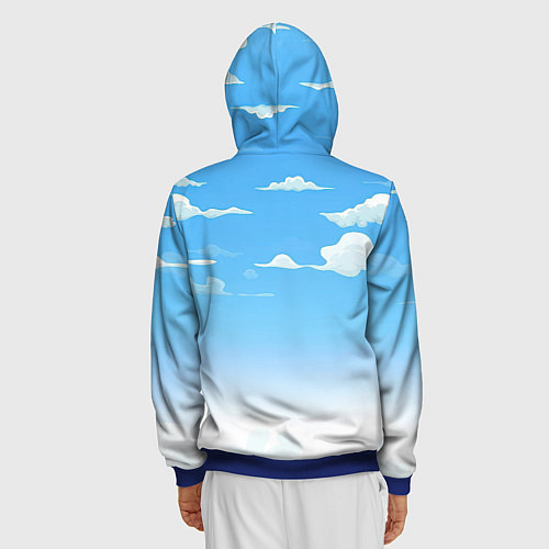 Мужская толстовка на молнии Летнее небо / 3D-Синий – фото 4