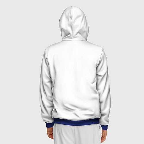 Мужская толстовка на молнии QR - Пушкин / 3D-Синий – фото 4