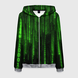 Мужская толстовка на молнии Матрица двоичный код