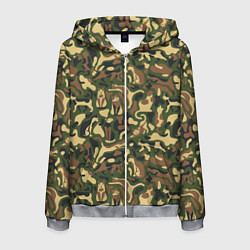Толстовка 3D на молнии мужская Коты и Кошки камуфляж, цвет: 3D-меланж
