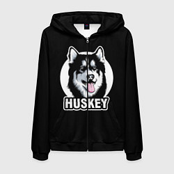 Мужская толстовка на молнии Собака Хаски Husky