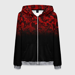 Толстовка 3D на молнии мужская BLACK RED CAMO RED MILLITARY, цвет: 3D-меланж