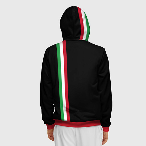 Мужская толстовка на молнии DUCATI MOTOCYCLE ITALY LINE / 3D-Красный – фото 4