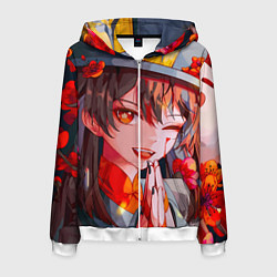 Толстовка 3D на молнии мужская Ху тао ухмыляется тебе genshin impact, цвет: 3D-белый