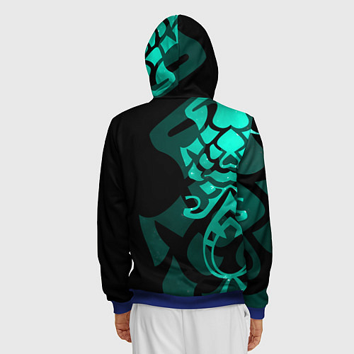 Мужская толстовка на молнии ТАТУИРОВКА СЯО АДЕПТ / 3D-Синий – фото 4