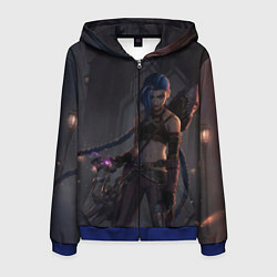 Толстовка 3D на молнии мужская Дерзкая Джинкс, цвет: 3D-синий