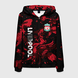 Толстовка 3D на молнии мужская Ливерпуль, Liverpool, цвет: 3D-черный