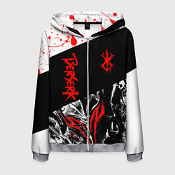 Мужская толстовка на молнии Берсерк черная маска с логотипом