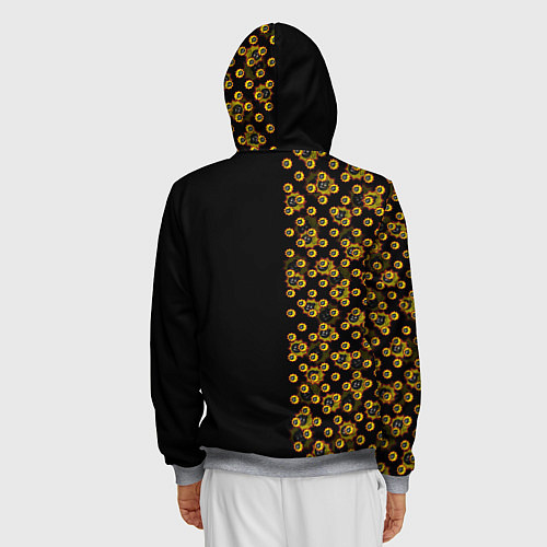 Мужская толстовка на молнии Half Pattern Bomb Serious Sam / 3D-Меланж – фото 4